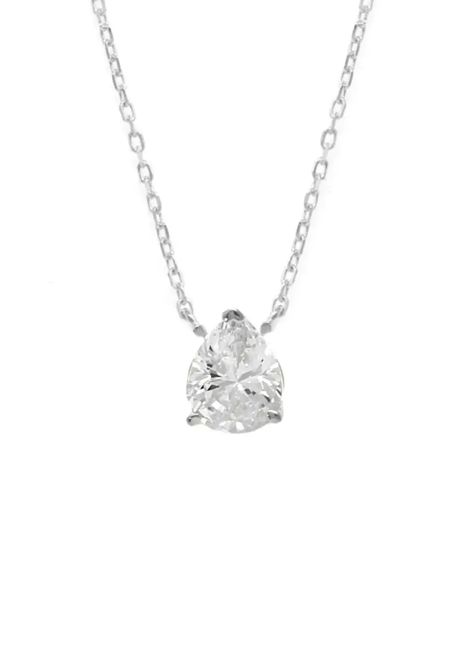 Say It With Silver Pear Necklace