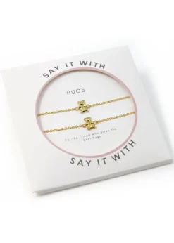 Say It With Yellow Gold Children's Bear Friendship Bracelets