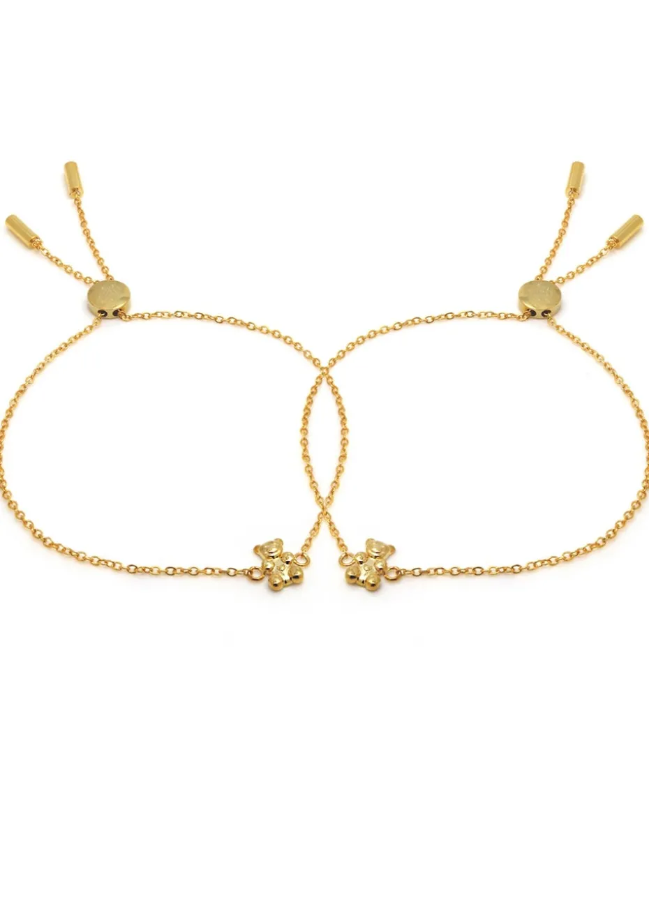Say It With Yellow Gold Children's Bear Friendship Bracelets