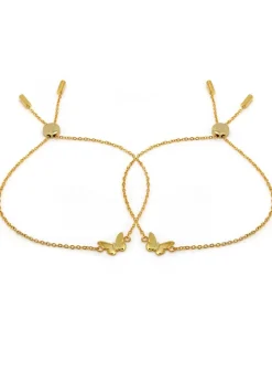 Say It With Yellow Gold Children's Butterfly Friendship Bracelets