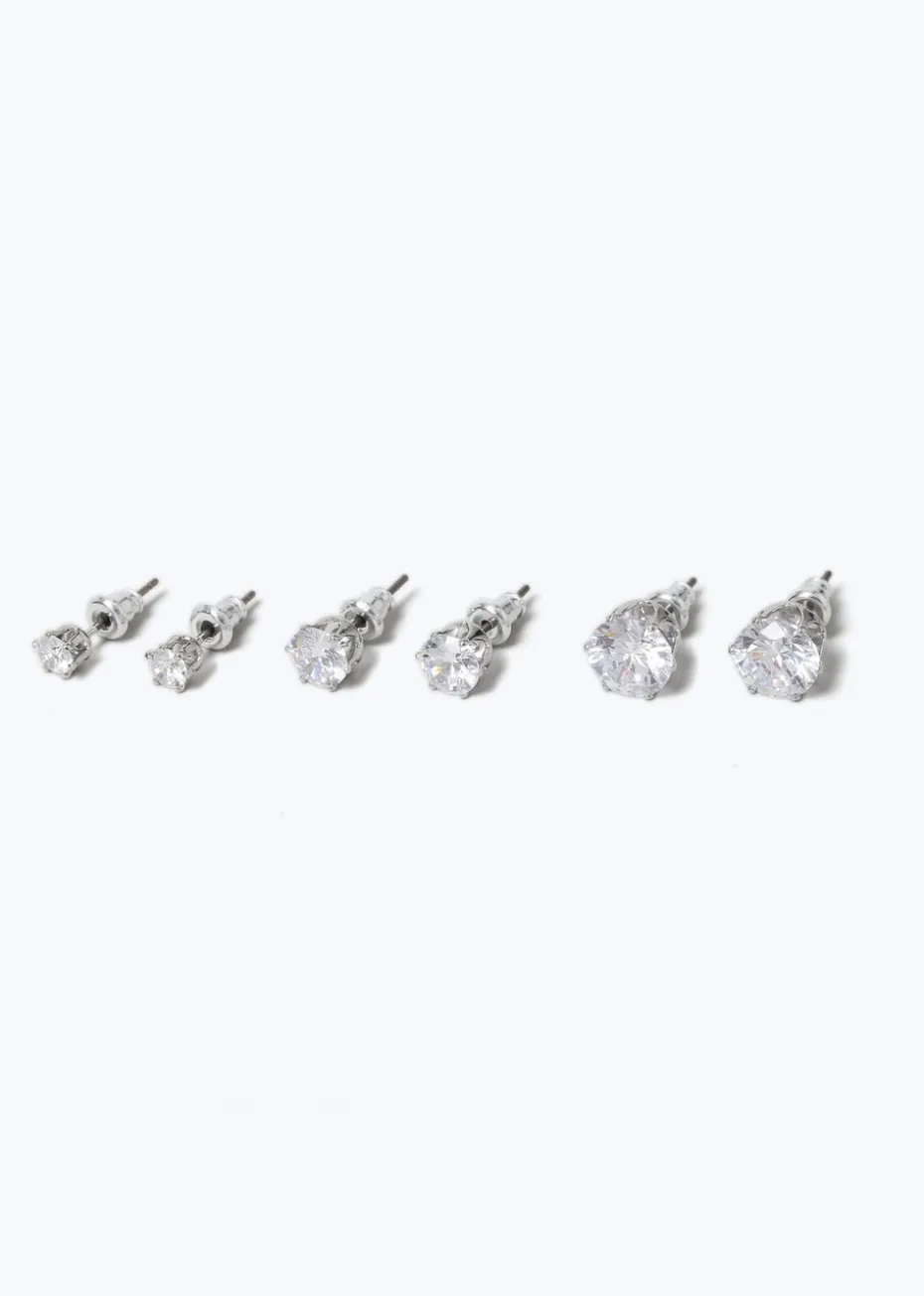 Silver 3 Pack Earrings