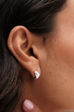 Simply Silver Sterling Silver 925 Polished Heart Huggie Hoop Earrings