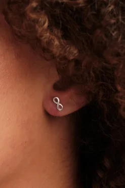 Simply Silver Sterling Silver 925 Infinity Stud Earrings