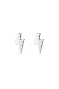 Simply Silver Sterling Silver 925 Polished Lightening Bolt Stud Earrings