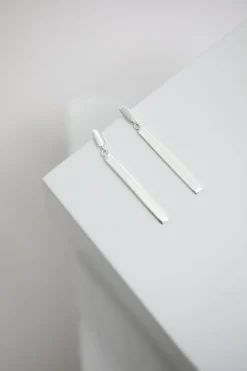 Simply Silver Sterling Silver 925 Polished Sleek Stick Drop Earrings