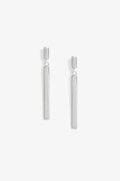 Simply Silver Sterling Silver 925 Polished Sleek Stick Drop Earrings