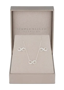 Simply Silver Sterling Silver 925 Infinity Set - Gift Boxed