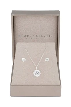 Simply Silver Sterling Silver 925 Cubic Zirconia Knot Set - Gift Boxed