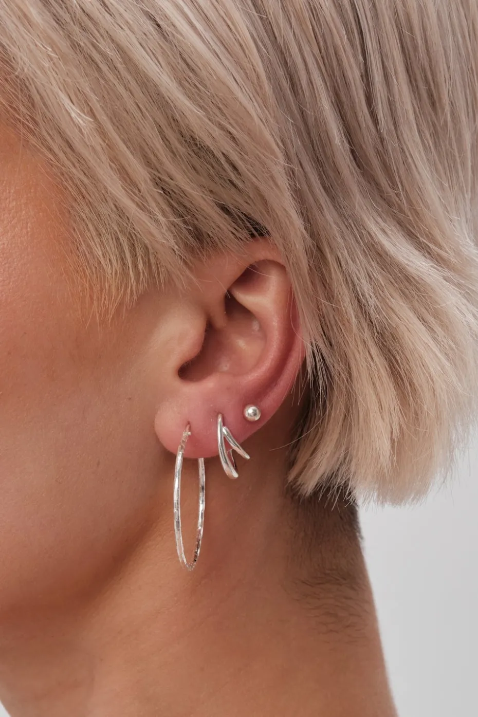 Simply Silver Sterling Silver 925 Fine Diamond Cut Hoop Earrings