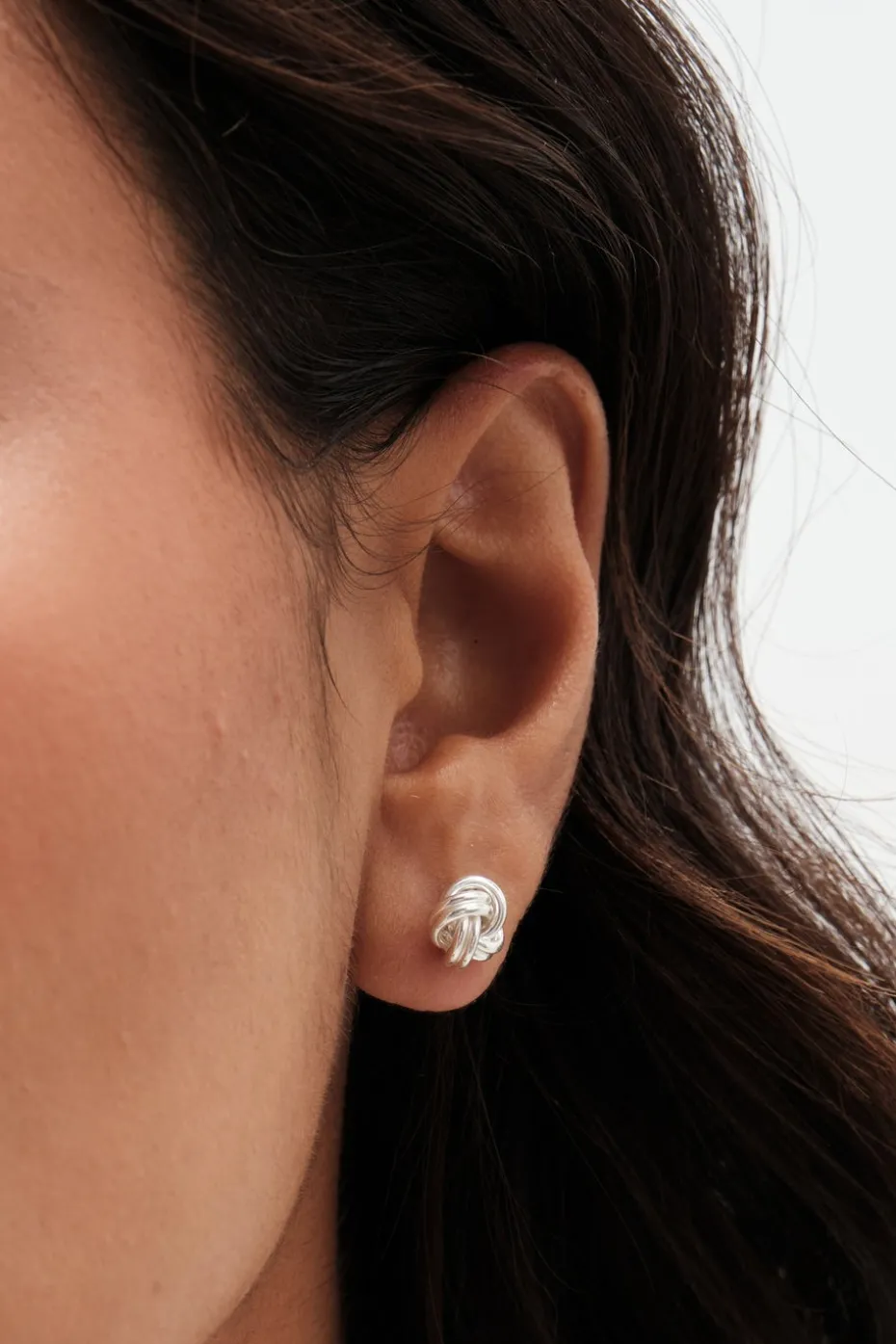 Simply Silver Sterling Silver 925 Polished Woven Knot Stud Earrings