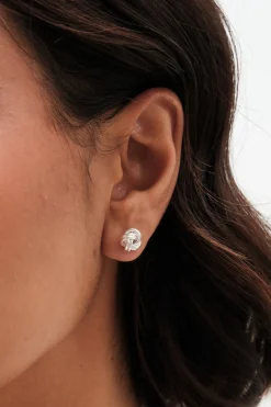 Simply Silver Sterling Silver 925 Polished Woven Knot Stud Earrings