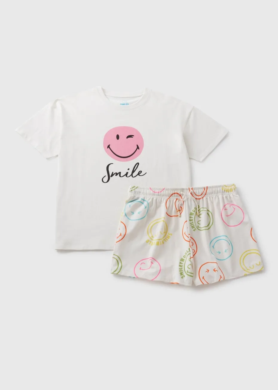 Smiley Cream Short Pyjama Set