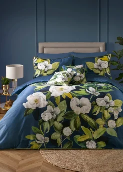 Soiree Alaya Blue Velvet Filled Cushion (43cm x 43cm)