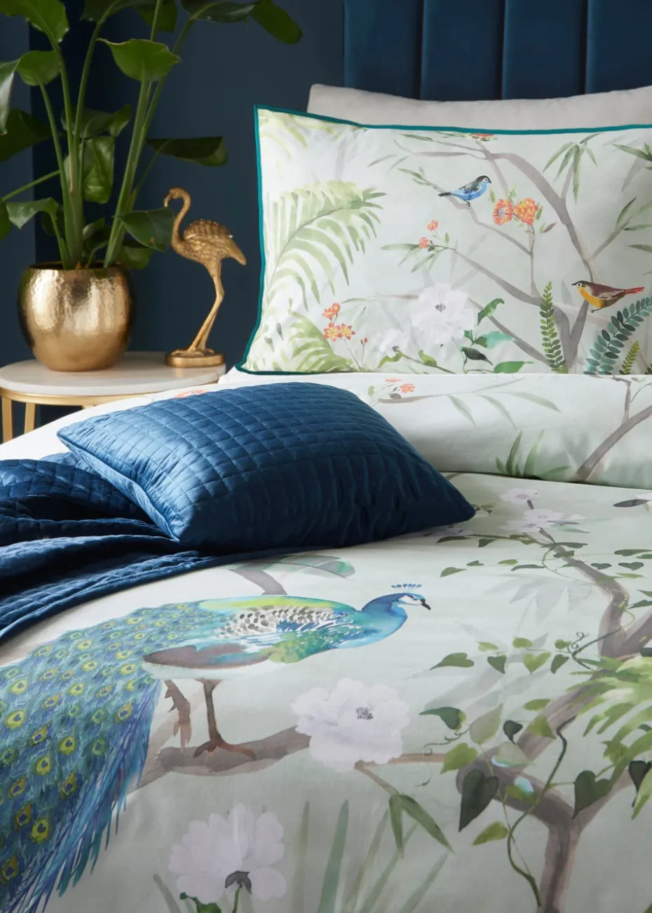 Soiree Peacock Jungle Sateen Multi Duvet Cover Set