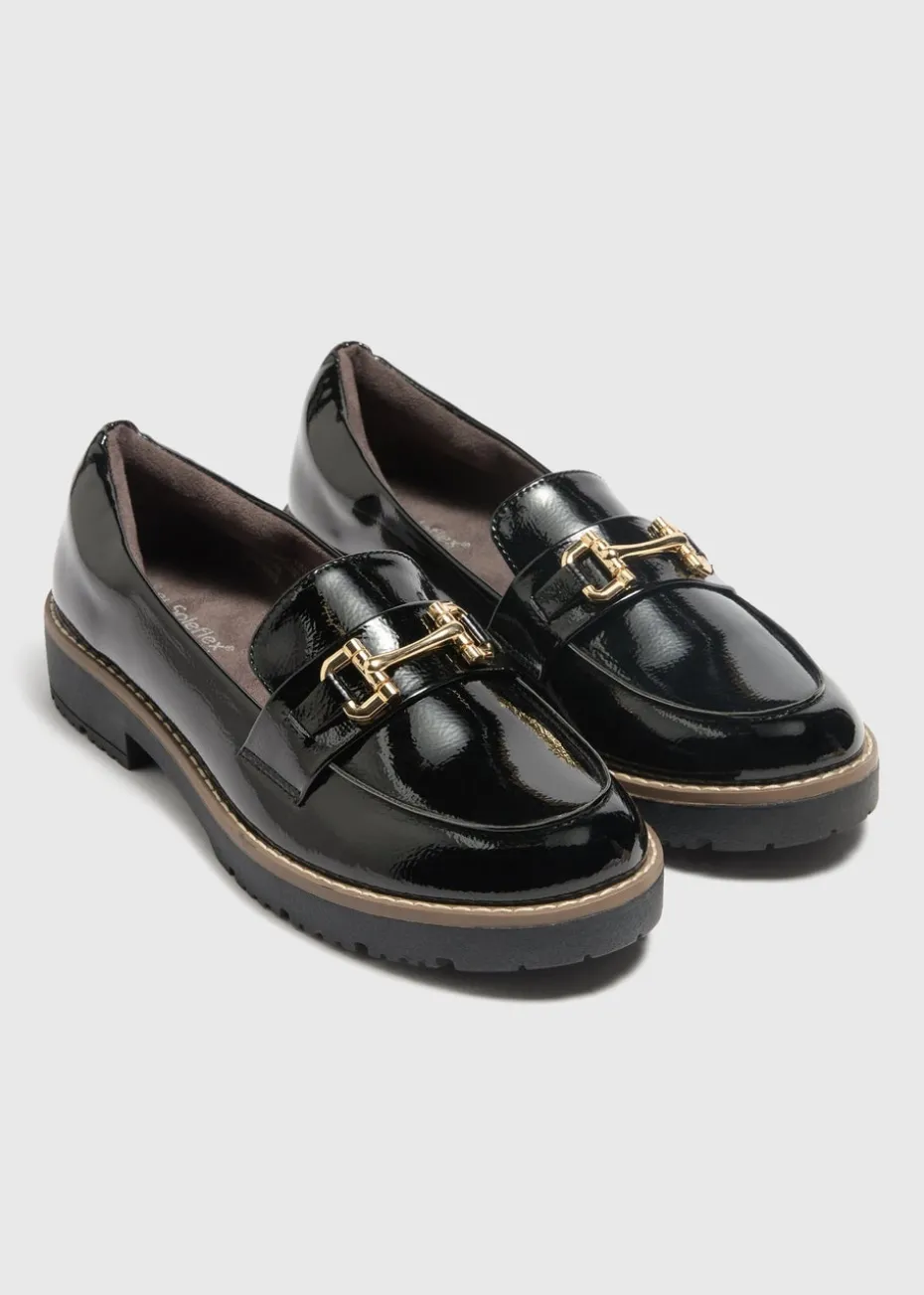 Soleflex Black Chain Loafers
