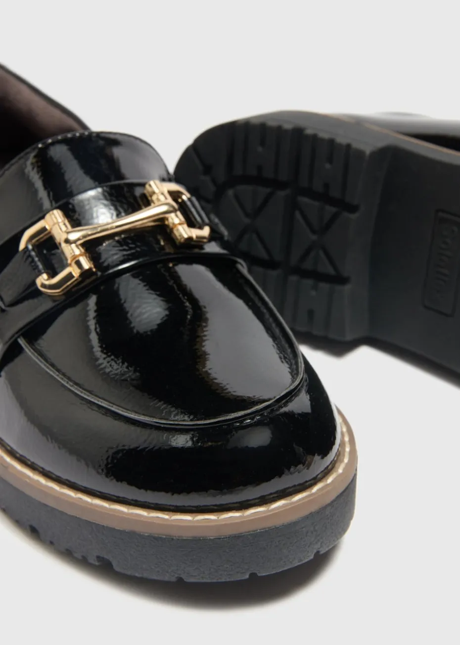Soleflex Black Chain Loafers