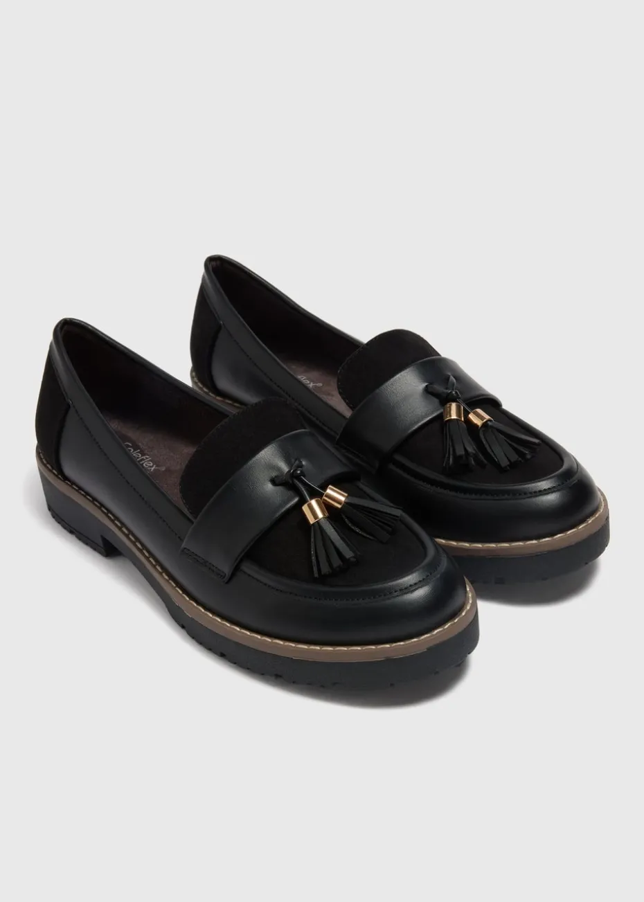 Soleflex Black Tassel Loafers