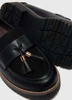 Soleflex Black Tassel Loafers