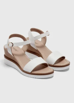 Soleflex Cream Wedge Sandals