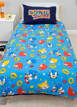 Sonic Multi Colour Liquid Reversible Polycotton Duvet Set
