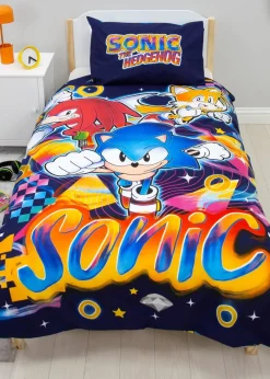 Sonic Multi Colour Liquid Reversible Polycotton Duvet Set