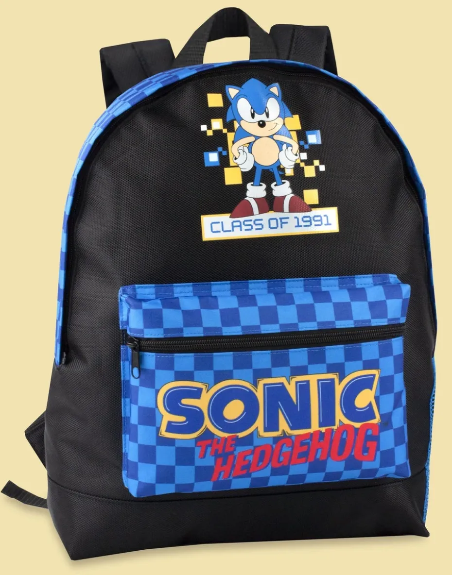 Sonic The Hedgehog Black Retro Style Gaming Backpack