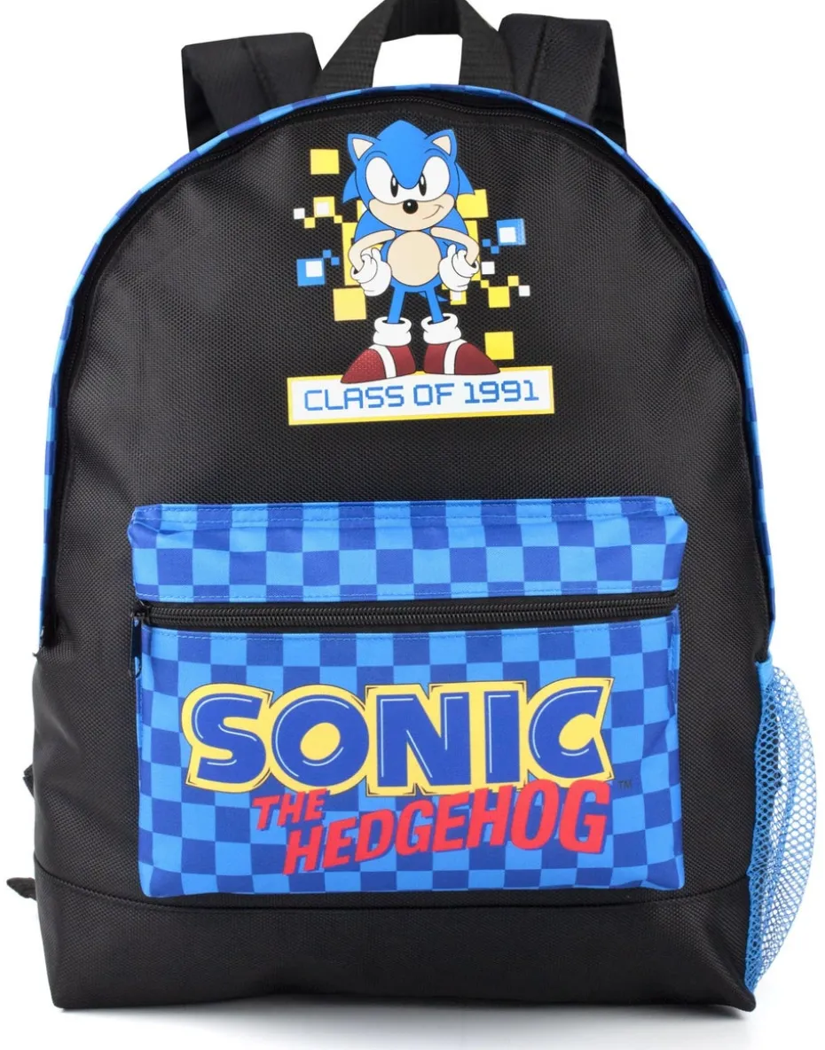 Sonic The Hedgehog Black Retro Style Gaming Backpack