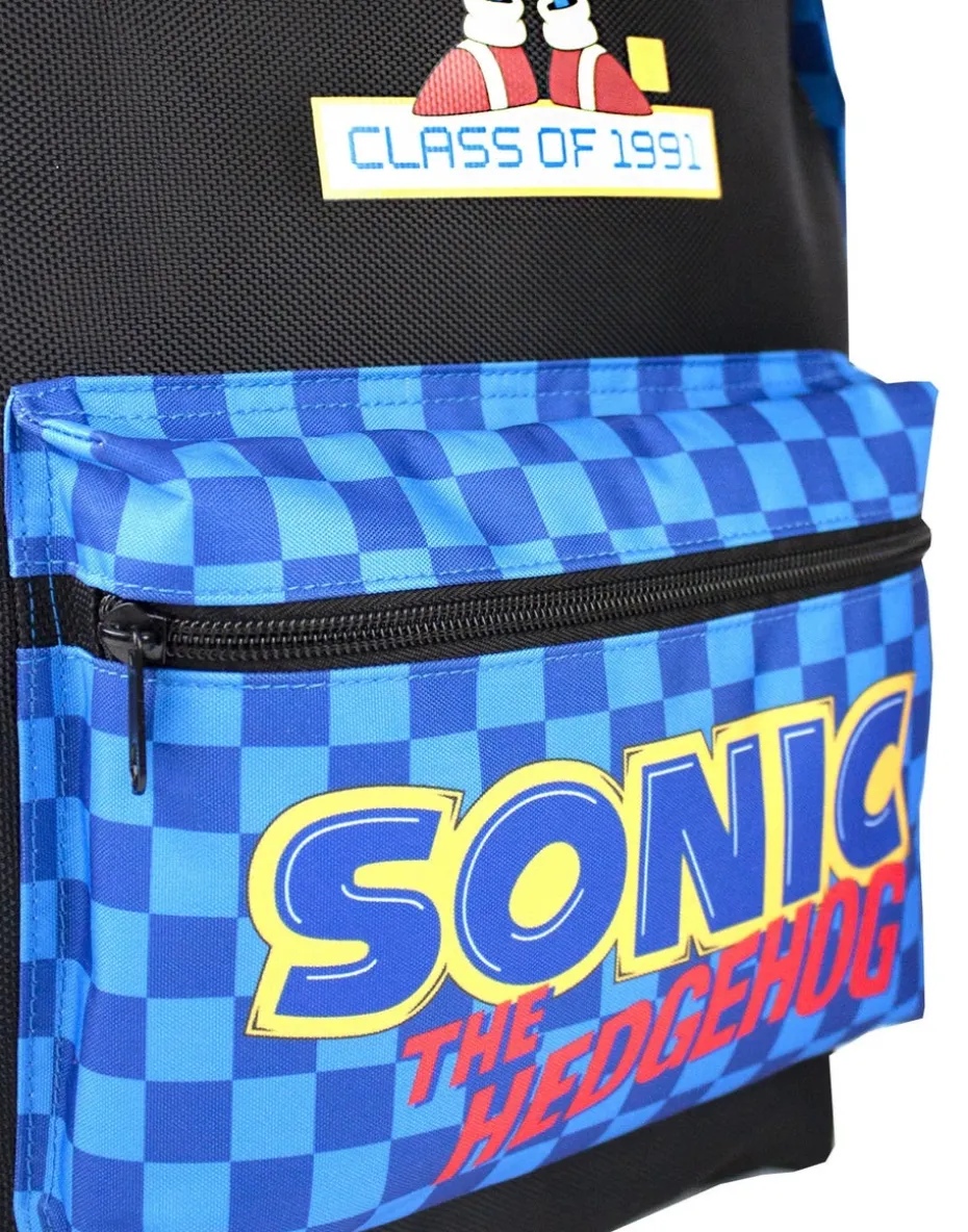 Sonic The Hedgehog Black Retro Style Gaming Backpack