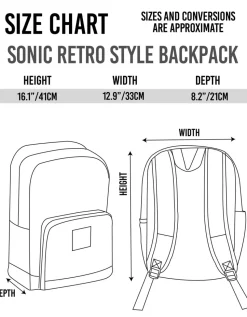 Sonic The Hedgehog Black Retro Style Gaming Backpack