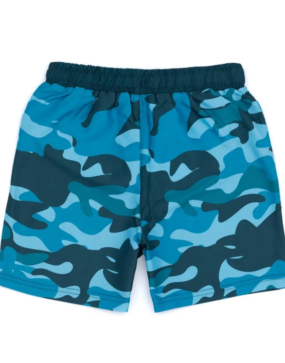 Sonic The Hedgehog Camo Kids Blue Swim Shorts (4-14 Years)