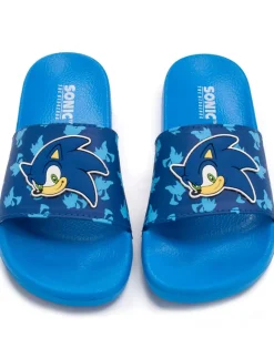 Sonic The Hedgehog Kids Blue Sliders (Younger 10-Older 3)