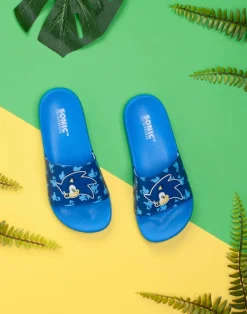 Sonic The Hedgehog Kids Blue Sliders (Younger 10-Older 3)