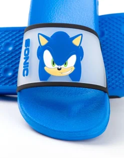 Sonic The Hedgehog Kids Blue Sliders (Younger 10-3 Older)