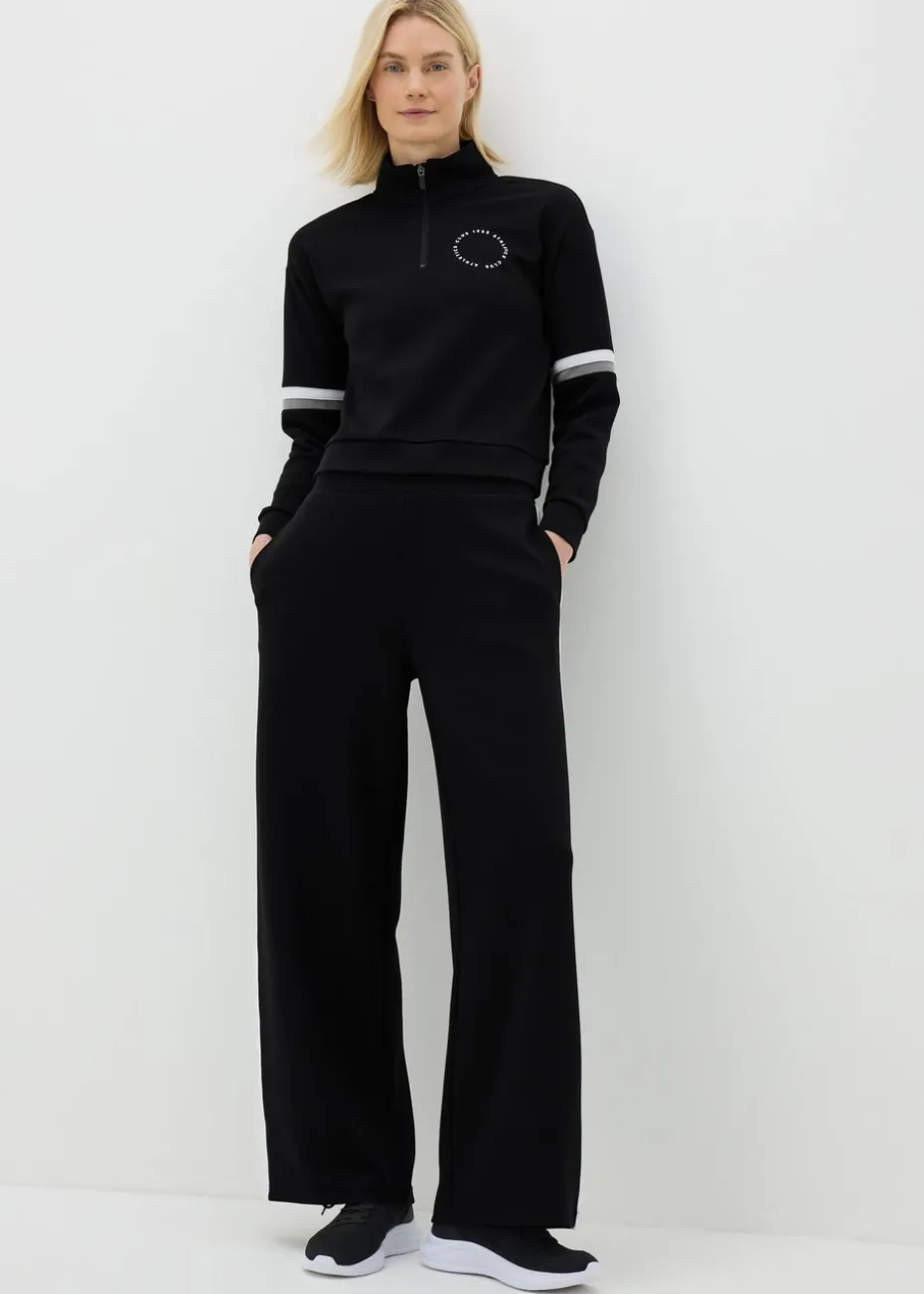 Souluxe Black Athletics Club Half Zip Top