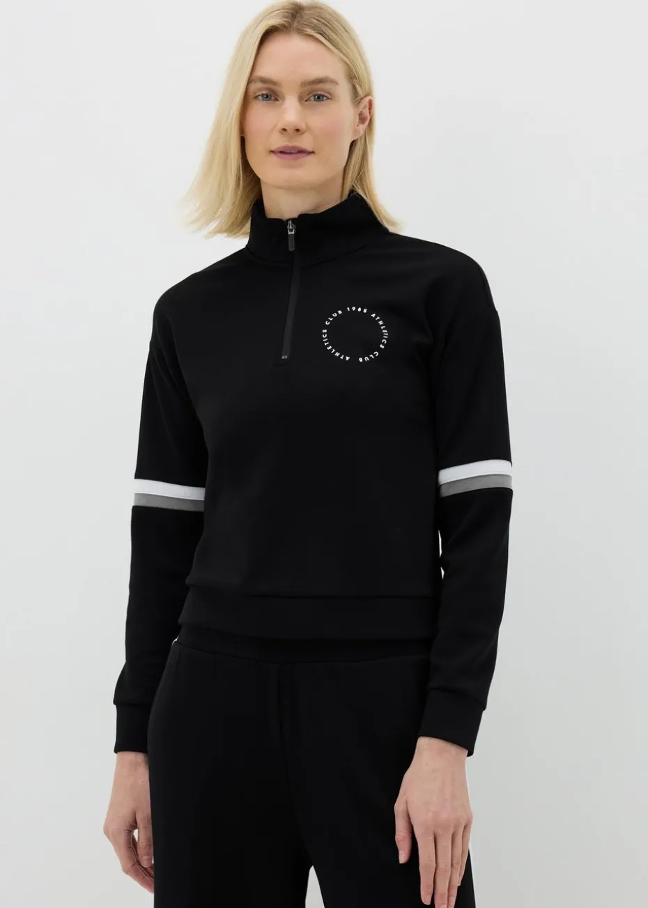 Souluxe Black Athletics Club Half Zip Top