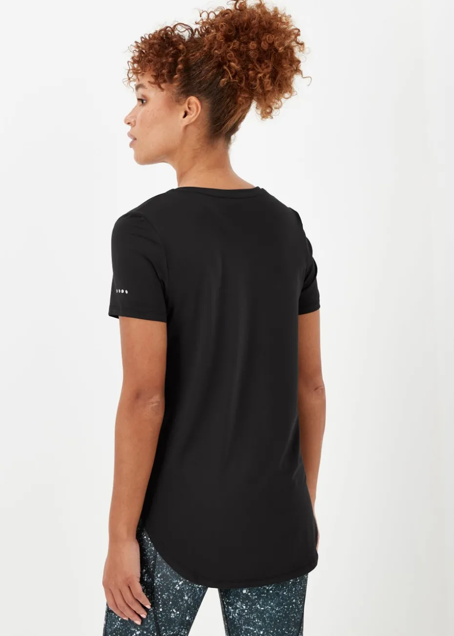 Souluxe Black Longline Sports T-Shirt