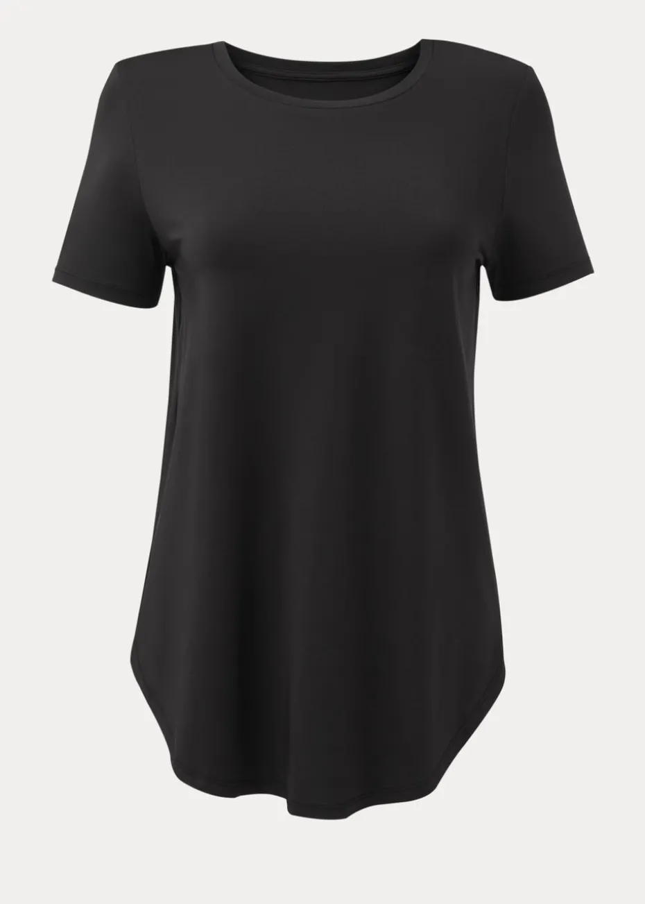 Souluxe Black Longline Sports T-Shirt