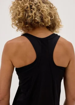 Souluxe Black Mesh Sports Vest Top