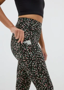 Souluxe Black Multi Dash Pattern Leggings