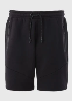 Souluxe Black Panel Jogger Shorts
