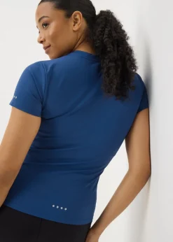 Souluxe Blue Fitted Short Sleeve T-Shirt