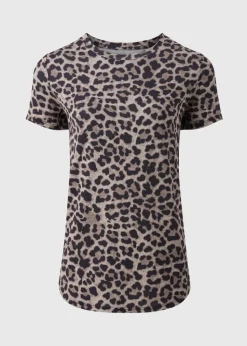 Souluxe Brown Animal Print Longline T-Shirt