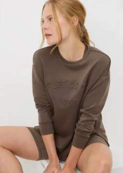 Souluxe Brown Embossed Sweatshirt