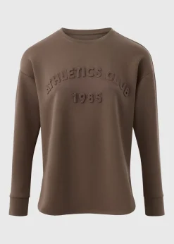 Souluxe Brown Embossed Sweatshirt