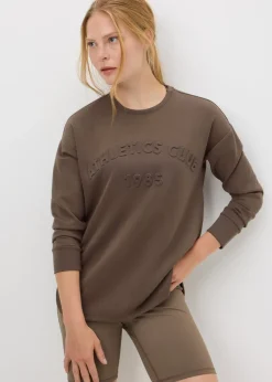 Souluxe Brown Embossed Sweatshirt