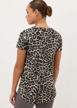 Souluxe Brown Leopard Print Longline T-Shirt
