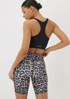 Souluxe Brown Leopard Print Cycling Shorts