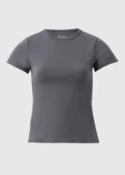 Souluxe Charcoal Grey Fitted Short Sleeve T-Shirt