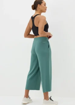 Souluxe Green Wide Leg Cropped Jogging Bottoms