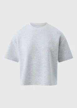 Souluxe Grey Embossed Co Ord T-Shirt